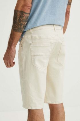 Medicine pantaloni scurti jeans barbati, culoarea bej