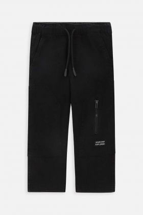 Coccodrillo pantaloni copii culoarea negru, neted