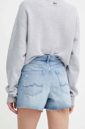 Pepe Jeans pantaloni scurti jeans femei, neted, high waist