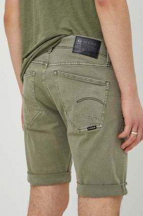 G-Star Raw pantaloni scurti jeans barbati, culoarea verde