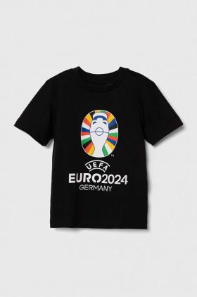 adidas Performance tricou de bumbac pentru copii culoarea negru, cu imprimeu