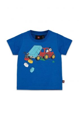 Lego tricou de bumbac pentru copii culoarea albastru marin, cu imprimeu