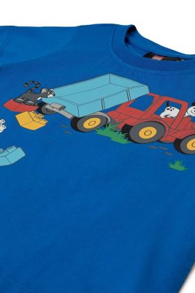 Lego tricou de bumbac pentru copii culoarea albastru marin, cu imprimeu