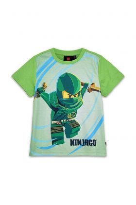 Lego tricou de bumbac pentru copii culoarea verde, cu imprimeu