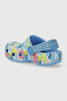 Crocs slapi copii STITCH CLASSIC CLOG culoarea turcoaz