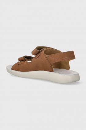 Geox sandale din năbuc pentru copii SANDAL LIGHTFLOPPY culoarea maro