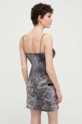 Diesel rochie D-HOPPYN culoarea gri, mini, mulată, A13351.0QIAD