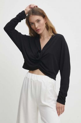 Answear Lab bluza femei, culoarea negru, neted