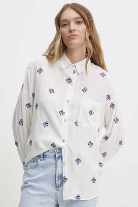 Answear Lab camasa femei, culoarea alb, cu guler clasic, relaxed