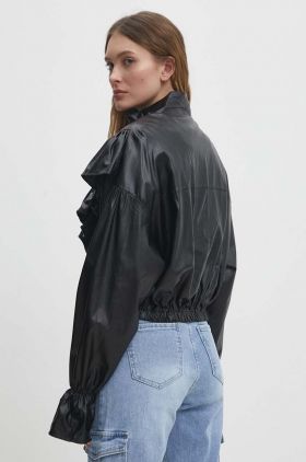 Answear Lab geaca femei, culoarea negru, de tranzitie, oversize