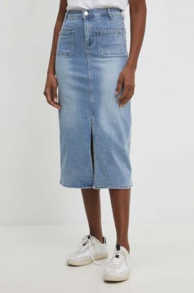 Answear Lab fusta jeans midi, drept