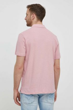 Pepe Jeans tricou polo din in culoarea roz, neted