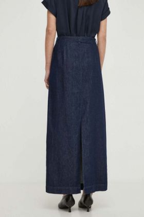 Theory fusta jeans culoarea albastru marin, maxi, evazati