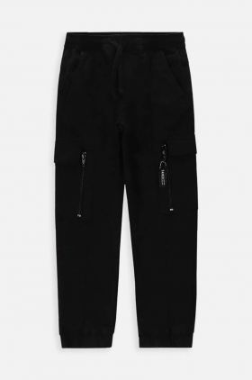 Coccodrillo pantaloni copii culoarea negru, neted