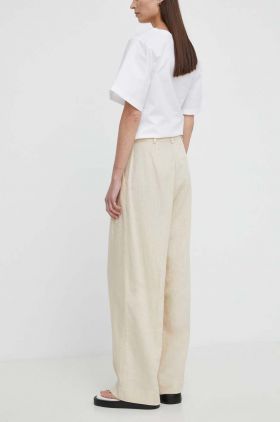 By Malene Birger pantaloni din in culoarea bej, drept, high waist