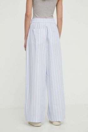 Remain pantaloni de bumbac lat, high waist