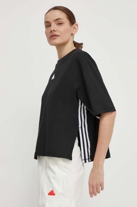 adidas tricou din bumbac femei, culoarea negru, IN1818