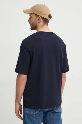 Gant tricou barbati, culoarea albastru marin, cu imprimeu