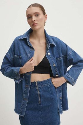 Answear Lab geaca jeans femei, de tranzitie, oversize