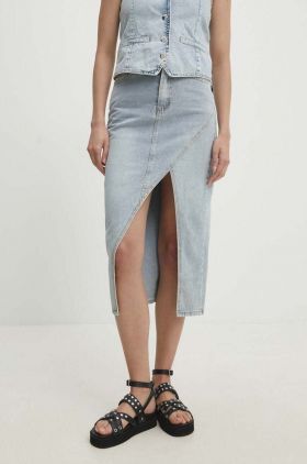 Answear Lab fusta jeans midi, drept