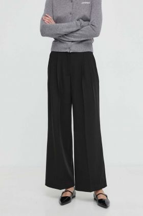 2NDDAY pantaloni 2ND Miles - Daily Sleek femei, culoarea negru, drept, high waist, 2000160151