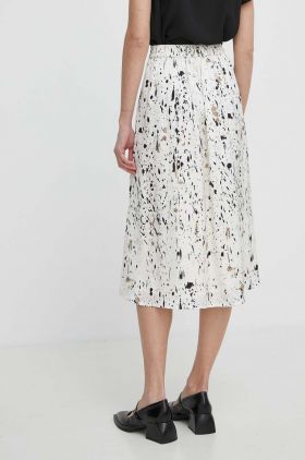 Bruuns Bazaar fusta AcaciaBBAmattas skirt culoarea bej, midi, evazati, BBW2459