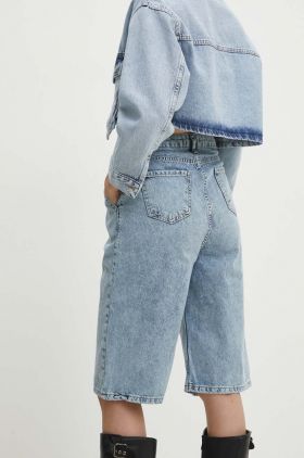 Answear Lab pantaloni scurti jeans femei, neted, high waist