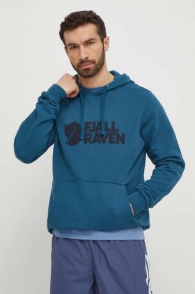 Fjallraven hanorac de bumbac Fjällräven Logo Hoodie barbati, cu glugă, cu imprimeu, F84144