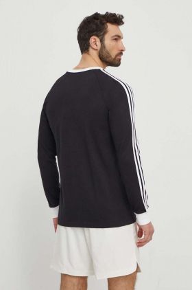 adidas Originals longsleeve din bumbac Flames culoarea negru, cu imprimeu, IS0206