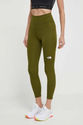 The North Face leggins sport Flex femei, culoarea verde, neted, NF0A87JQPIB1