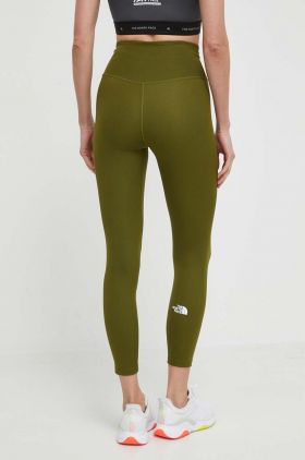 The North Face leggins sport Flex femei, culoarea verde, neted, NF0A87JQPIB1