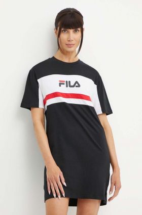 Fila rochie din bumbac Lishui culoarea negru, mini, oversize, FAW0776