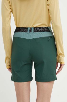 Viking pantaloni scurți outdoor Sequoia culoarea verde, neted, medium waist