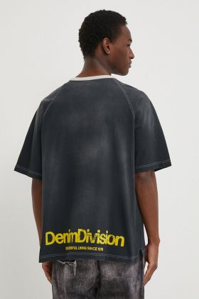 Diesel tricou din bumbac T-ROXT-SLITS bărbați, culoarea gri, cu imprimeu, A12925.0CLAE