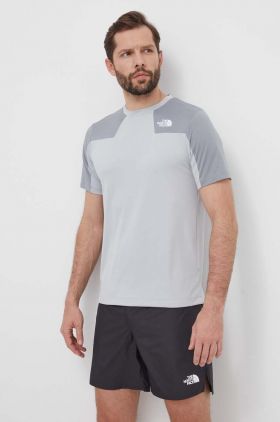 The North Face tricou sport Mountain Athletics culoarea gri, modelator, NF0A87JJJ4U1