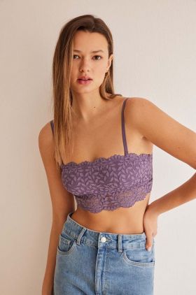 women'secret sutien culoarea violet, dantela, neted