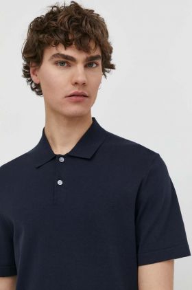 Theory tricou polo barbati, culoarea albastru marin, neted