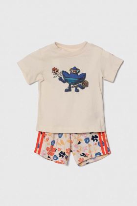 adidas Originals set de bumbac pentru bebelusi culoarea bej