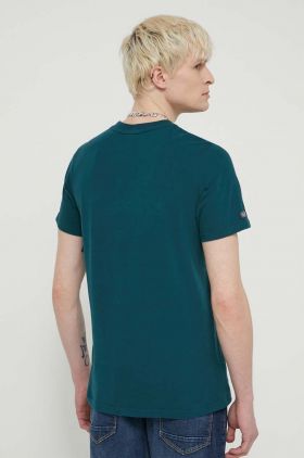 Superdry tricou din bumbac barbati, culoarea verde, cu imprimeu