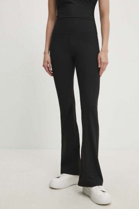 Answear Lab pantaloni femei, culoarea negru, evazati, high waist