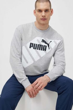 Puma bluză POWER bărbați, culoarea gri, cu imprimeu, 678961