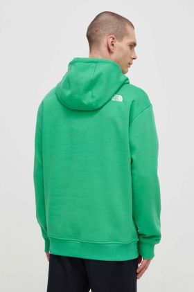 The North Face bluza M Essential Hoodie barbati, culoarea verde, cu glugă, neted, NF0A7ZJ9PO81