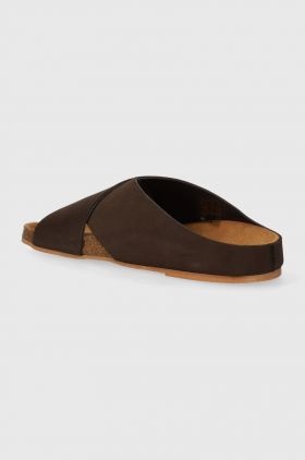 Alohas papuci din piele Briar femei, culoarea maro, S100325.03