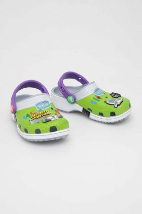 Crocs slapi copii TOY STORY BUZZ CLASSIC CLOG culoarea verde