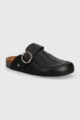 Alohas slapi de piele Jood femei, culoarea negru, S100346.03