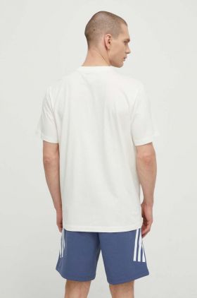 adidas Originals tricou din bumbac barbati, culoarea bej, cu imprimeu, IS0214