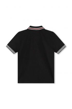 HUGO tricou polo copii culoarea negru, cu imprimeu