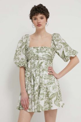 Abercrombie & Fitch rochie culoarea verde, mini, evazati