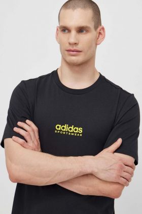 adidas tricou din bumbac TIRO barbati, culoarea negru, cu imprimeu, IS2876