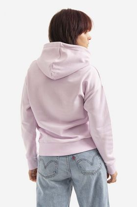 A.P.C. hanorac de bumbac Hoodie Christina femei, culoarea roz, cu glugă, cu imprimeu COEIP.F27624-ROSEPALE